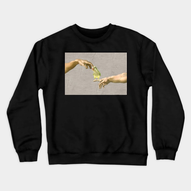 scritching a monk parakeet #full Crewneck Sweatshirt by FandomizedRose